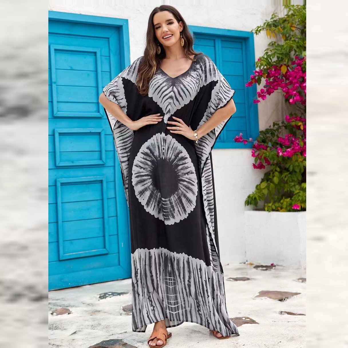 New Style Fashion Summer Beach Skirt Loose Multi Color African Printed Women Casual Dress