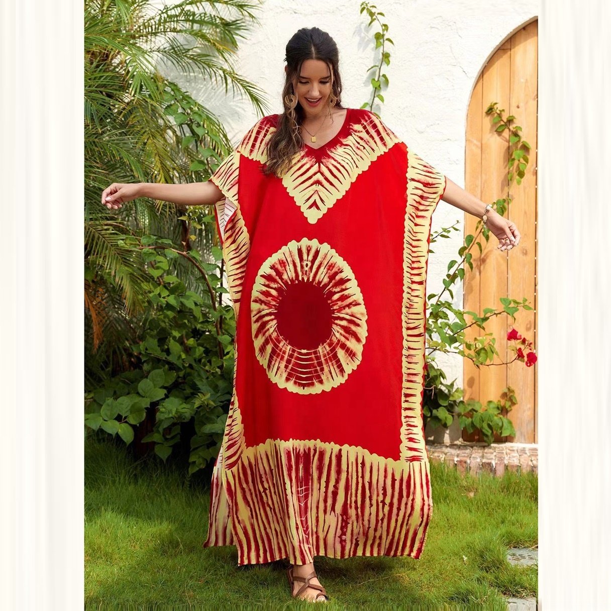 New Style Fashion Summer Beach Skirt Loose Multi Color African Printed Women Casual Dress