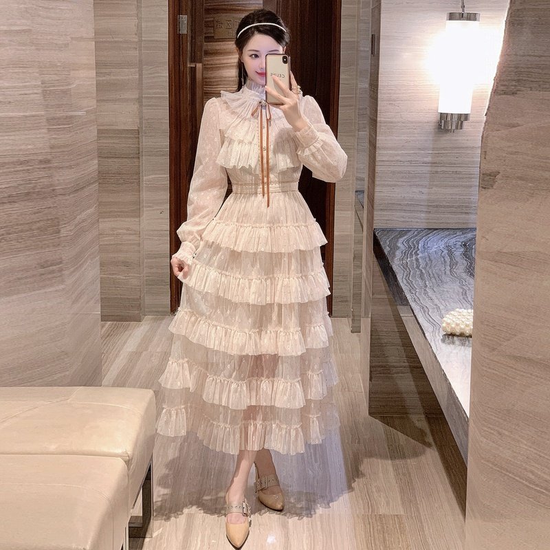 Fashion 2024 Spring New Casual Dress Exquisite Women's Mesh Elegant Plus Size Dress