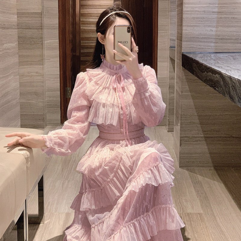 Fashion 2024 Spring New Casual Dress Exquisite Women's Mesh Elegant Plus Size Dress