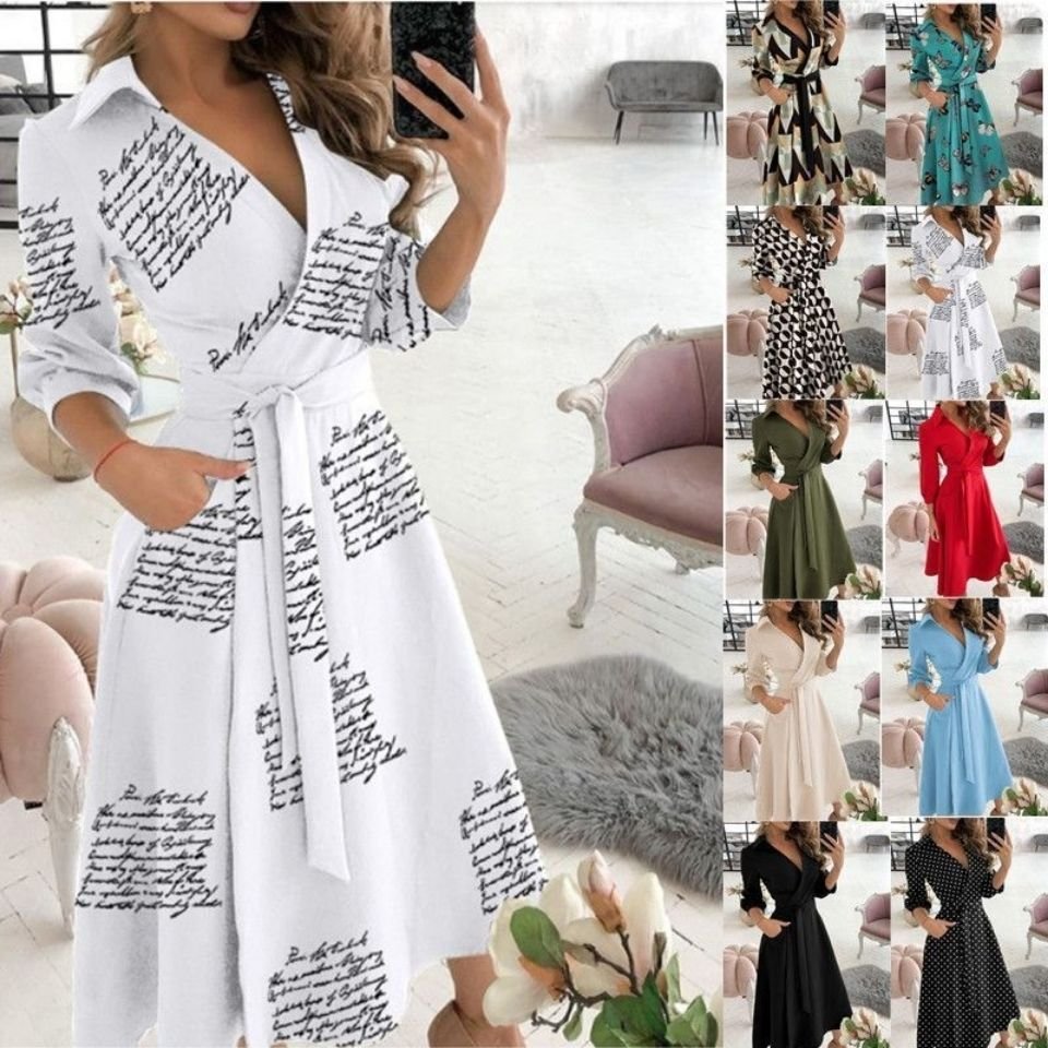 Pleat Dress 2023 European and American Foreign Trade Cross-border Women's Loose Female Summer Casual Dresses Plaid Natural