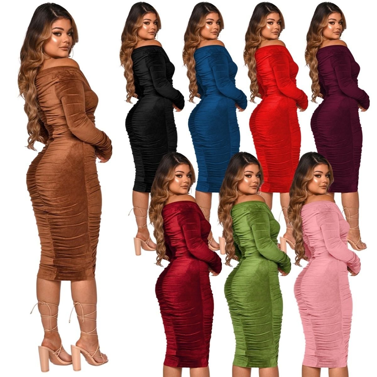 Pleat Dress 2023 European and American Foreign Trade Cross-border Women's Loose Female Summer Casual Dresses Plaid Natural