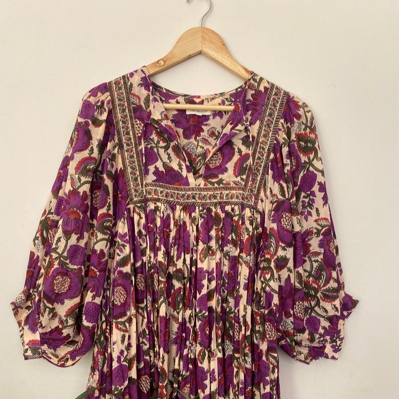 Style Summer resort wear Price Floral collection Women Casual loose Fitted Long Printed Maxi Dresses cotton made Printed Dress