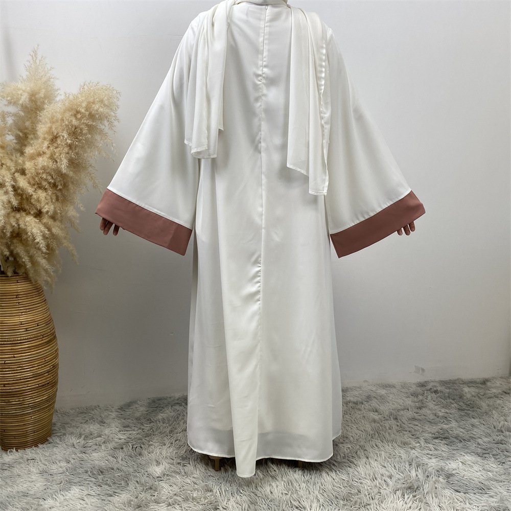 Fashion Color Matching Women Muslim Dress Turkey Muslim Women Formal Dress Muslim Casual Dresses