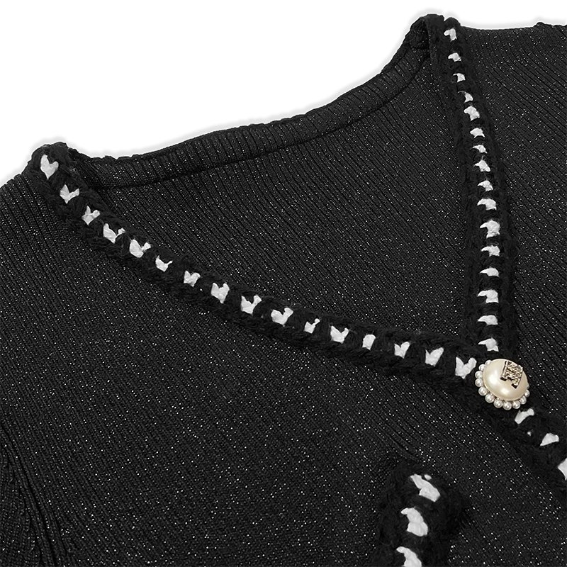 Knitwear Manufacturers Custom V Neck Long Sleeve Elegant Casual Dress Women Formal Sweater Knit Women's Dresses