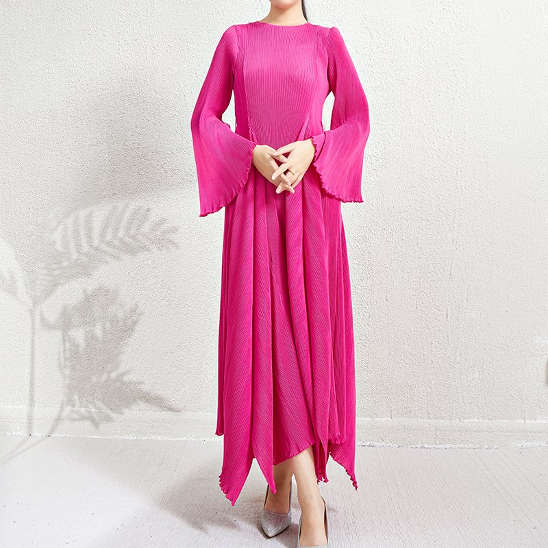 High Quality Fast Shipping Dresses Women 2024 Belts Casual Dresses Miyake Pleated Dresses