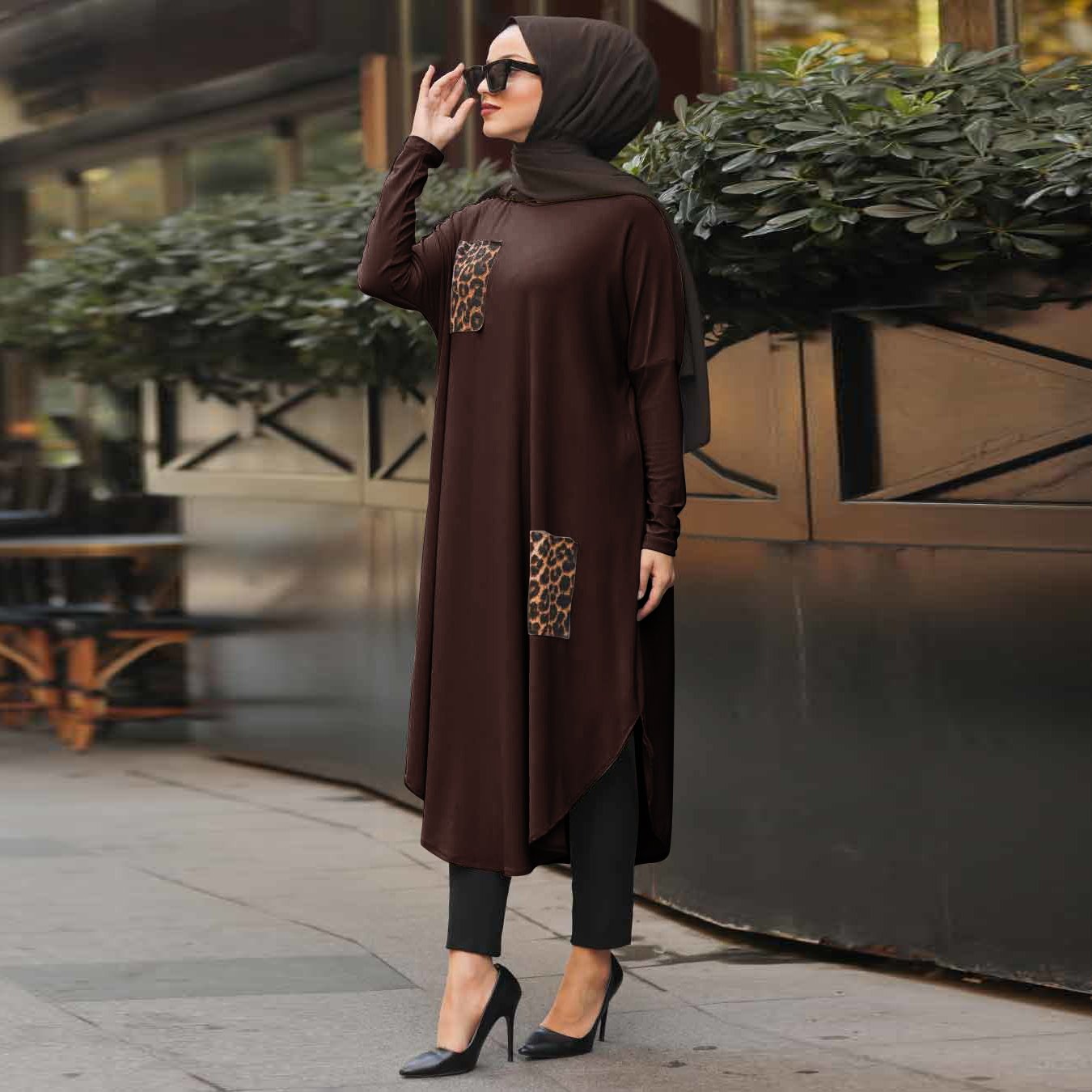 Factory Price New Premium Quality Printed Organic Jersey Full Sleeves Style Women Wear Tunic Top