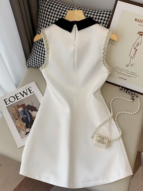 New dropshipping hot fashion and elegant white a-line dress for women