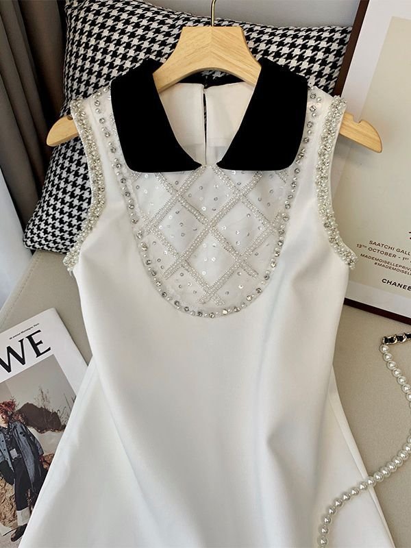 New dropshipping hot fashion and elegant white a-line dress for women