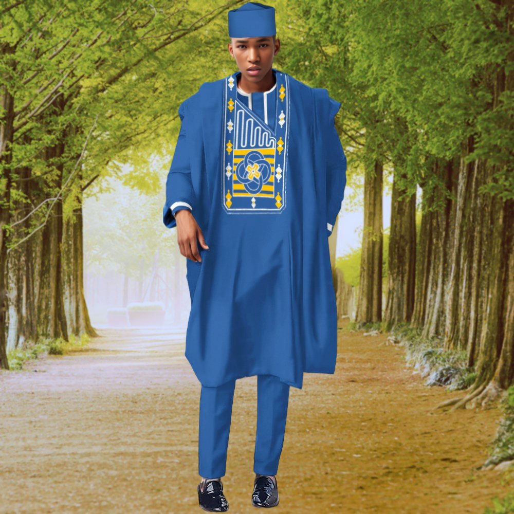 D0829TA30 H & D African Couple Wear African Traditional Clothing Royal Wear Clothing White Wedding Dress
