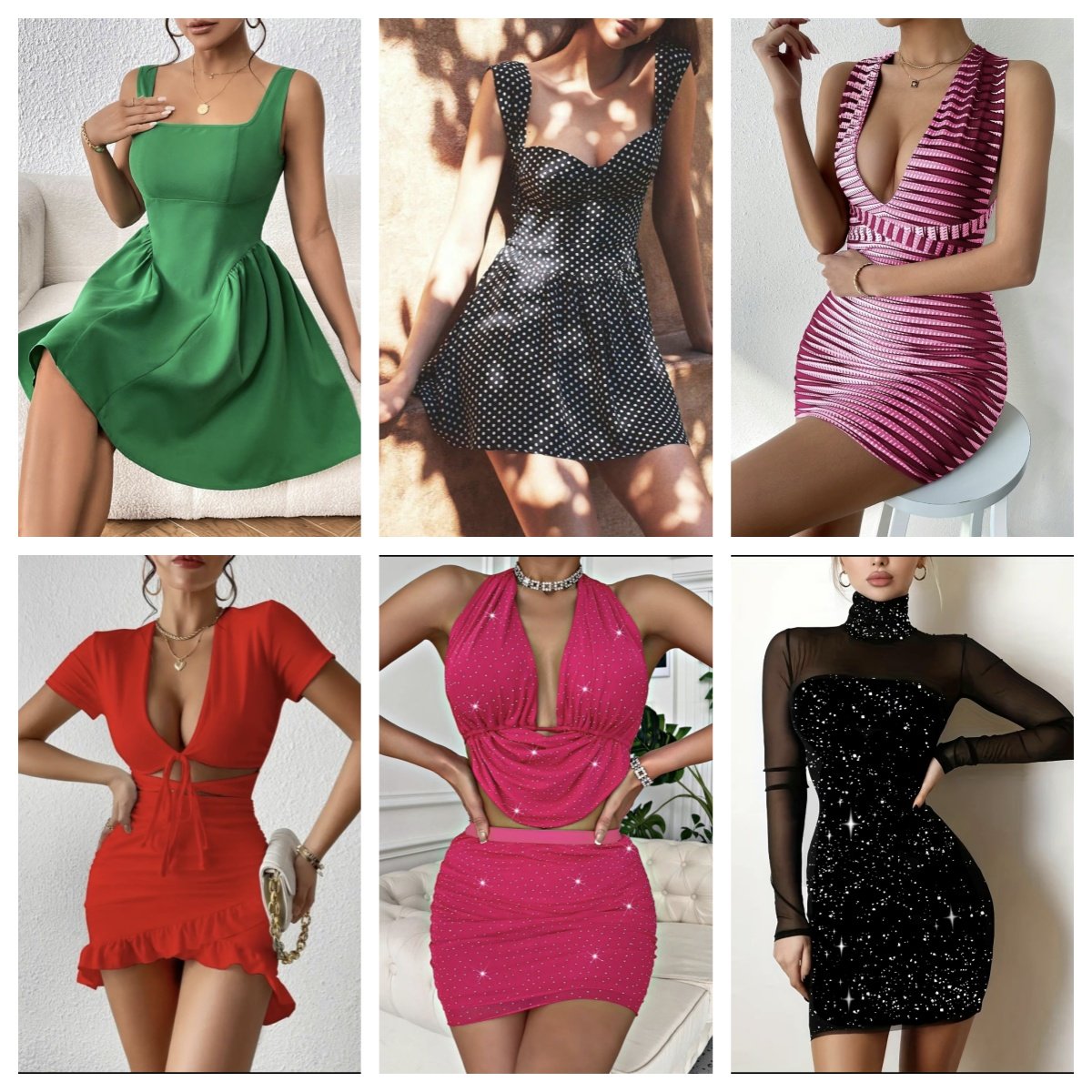 2024 Tail cargo Printed Women's Mixed Clothing Casual Dress Strap Printed Top Sexy Short Skirt Random Delivery