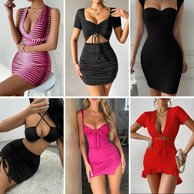 2024 Tail cargo Printed Women's Mixed Clothing Casual Dress Strap Printed Top Sexy Short Skirt Random Delivery