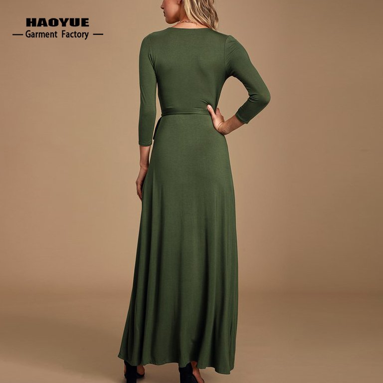Clothing Manufacturers Custom Luxury Womens Clothing Dress Elegant Lady Long Sleeve Maxi Casual Dresses For Women