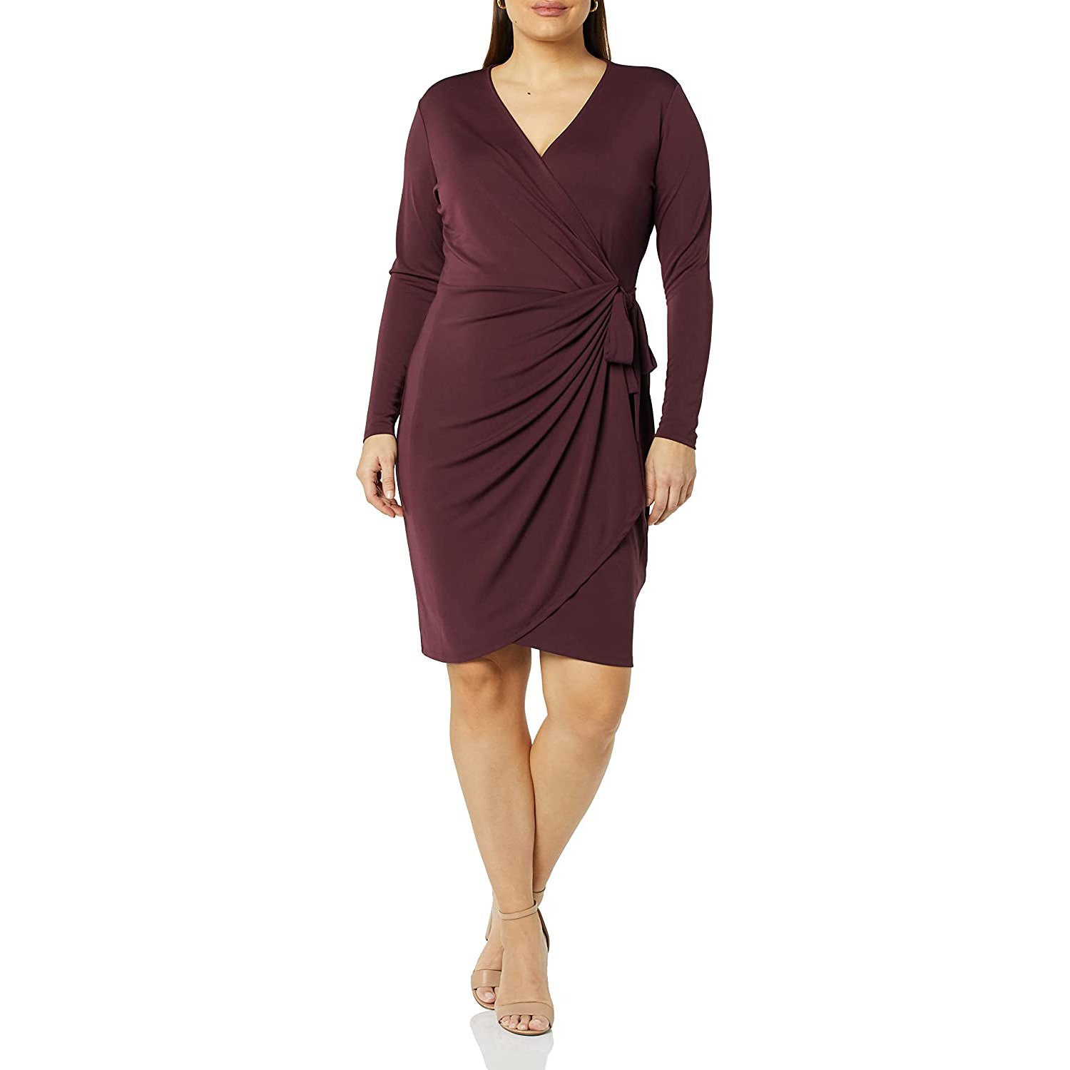 Plus Size Spring Autumn Clothes Women's Long Sleeve Classic Wrap Elegant Casual Dresses For Lady