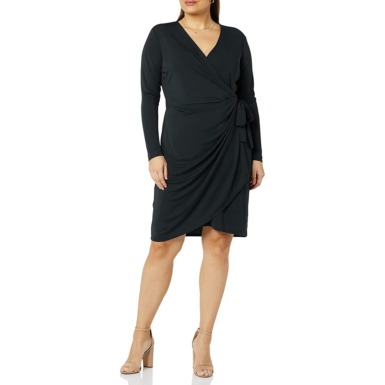 Plus Size Spring Autumn Clothes Women's Long Sleeve Classic Wrap Elegant Casual Dresses For Lady
