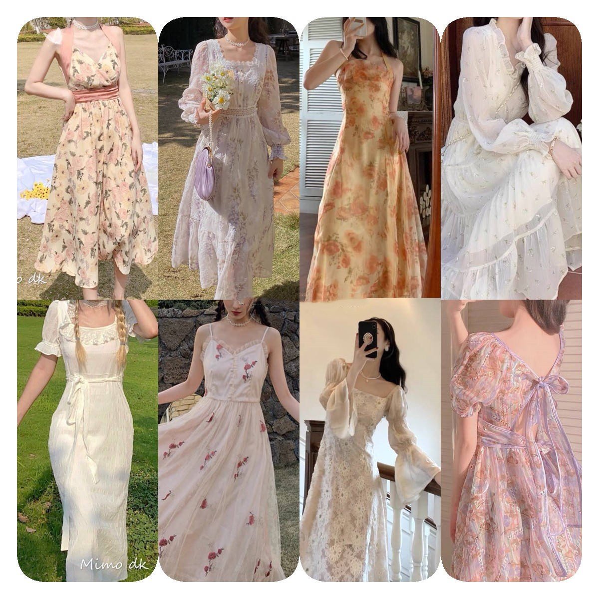 High quality dress fashion female floral floral print long sleeve V neck A word casual dress female chiffon dress wholesale