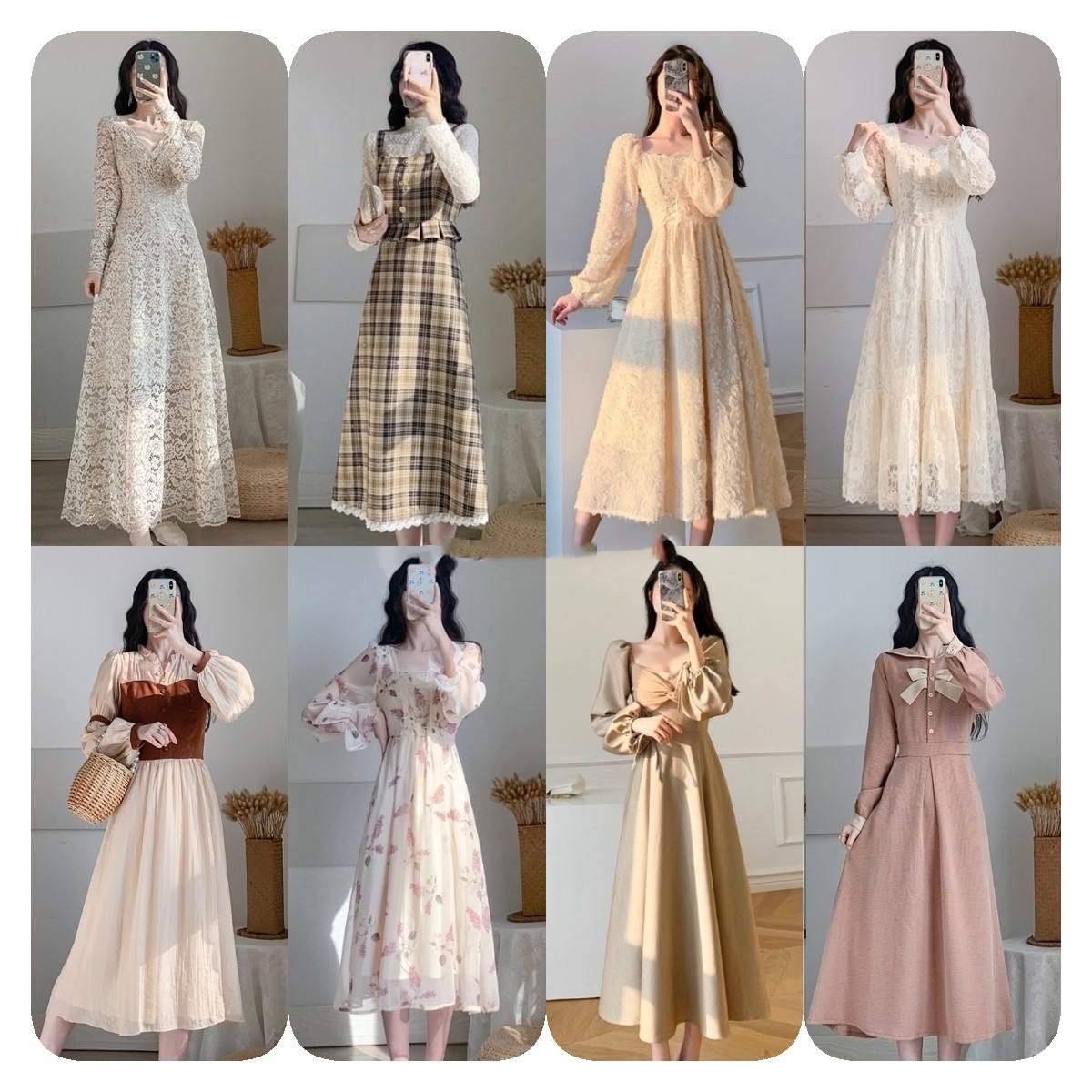 High quality dress fashion female floral floral print long sleeve V neck A word casual dress female chiffon dress wholesale