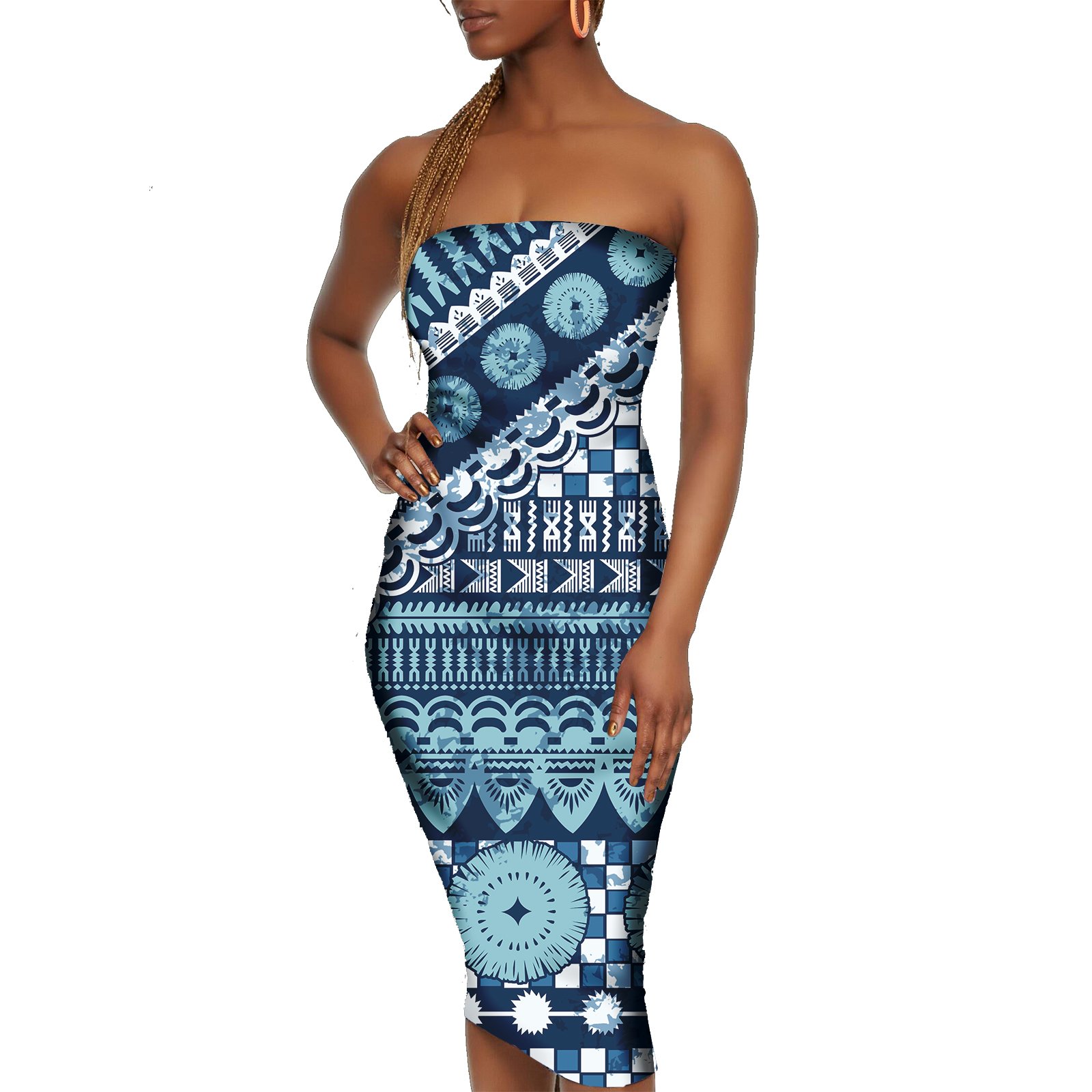 New Islander Puletasi Clothing Samoa Tapa Design Dresses Lady Wrap Style Tonga Fiji Women Sexy Customized Polynesian Dress