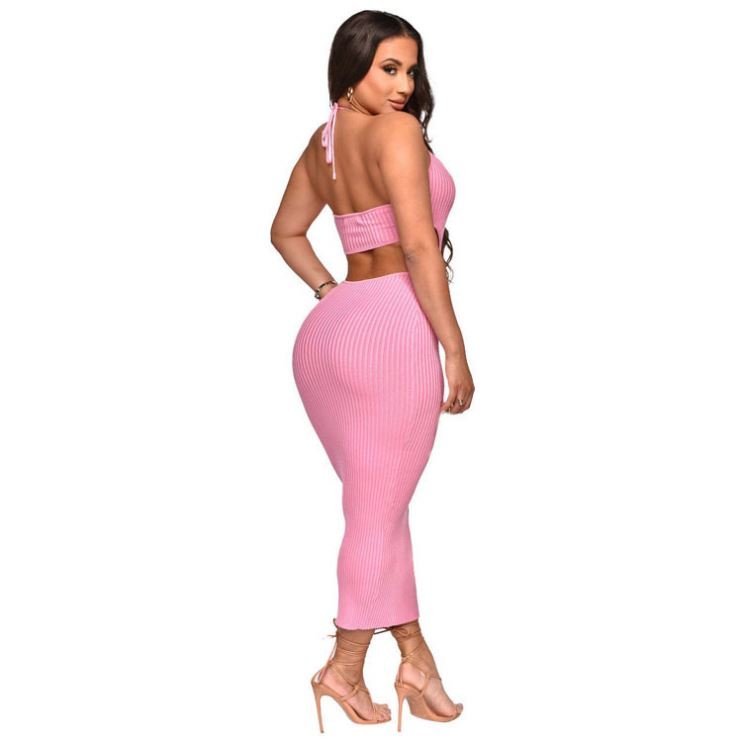 Casual Dress For Women Summer Sexy Backless Elegant Dress Lady Bandage Long Dress