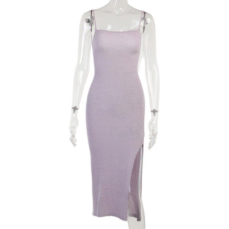 Women Summer Backless Beach Dress Female Beach Nightclub Sexy Hot Girl Knitted Suspender Dress