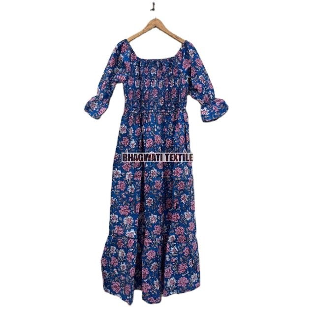 Casual Dresses women's clothing 2024 short sleeve robe gowns for women long bodycon dresses women indian Cotton Floral Dress