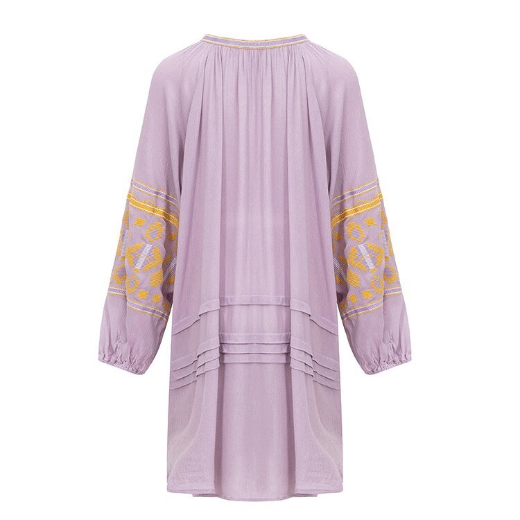 Ethnic style embroidery loose cardigan dress Fashion casual dress