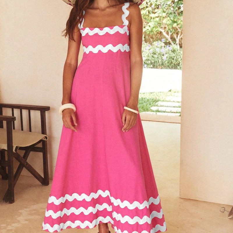 European and American women's high-end 2024 spring and summer new halter dress printed long dress women