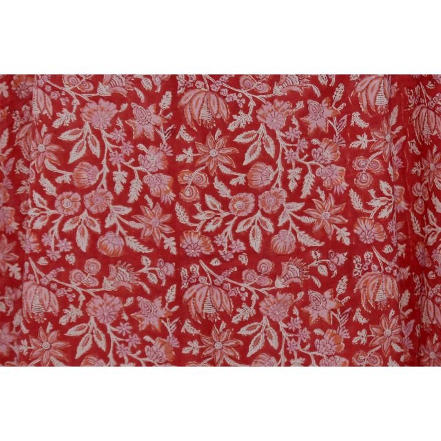 Hand Block Floral Light Weight Soft Cotton Dress Casual Summer Wear Cotton Printed Fabric Long Sleeves Party Wear Elegant Dress