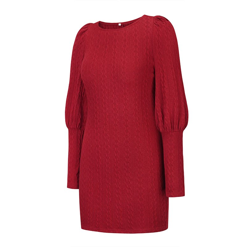 Spring and autumn sexy slim knit dress long sleeve plus size women's hip bottoming dress