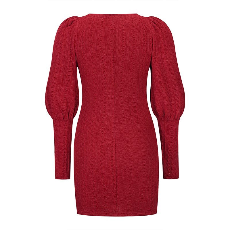 Spring and autumn sexy slim knit dress long sleeve plus size women's hip bottoming dress