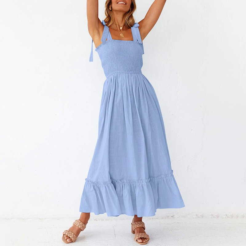 High Quality Fabrics square collar Women'S Dresses Most Popular Fashion Dress Casual Women Casual Dress