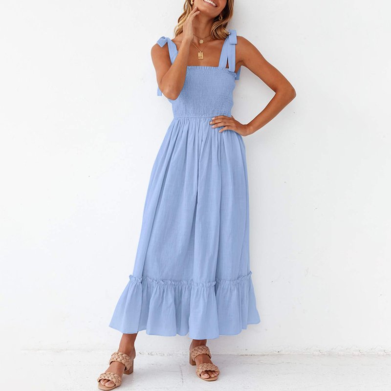 High Quality Fabrics square collar Women'S Dresses Most Popular Fashion Dress Casual Women Casual Dress