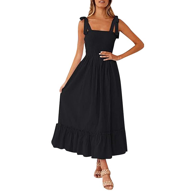 High Quality Fabrics square collar Women'S Dresses Most Popular Fashion Dress Casual Women Casual Dress