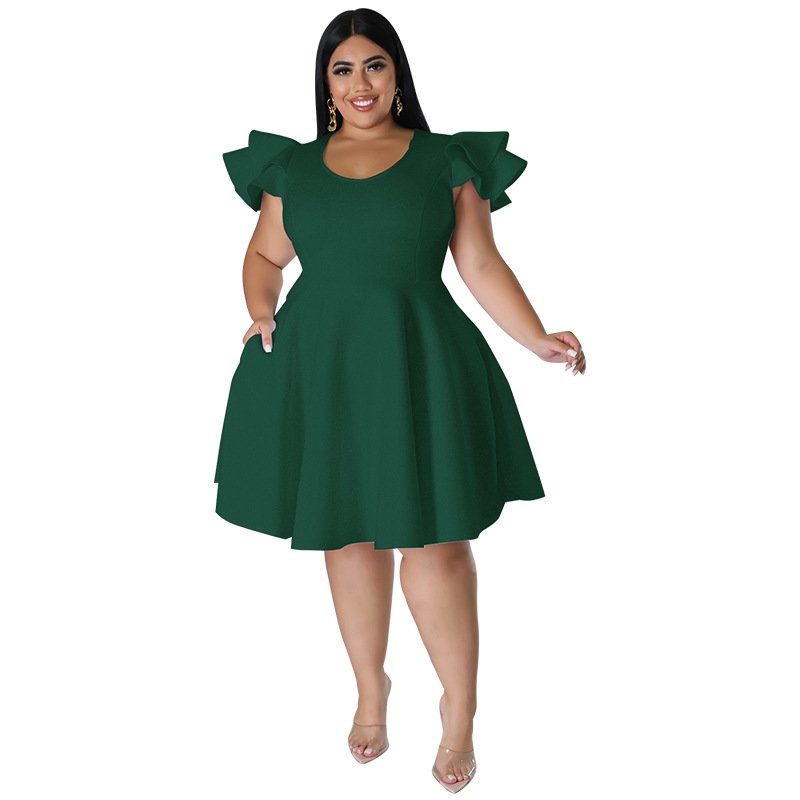 Plus Size Women's Clothing Party Ruffle Summer Casual Dress For Woman