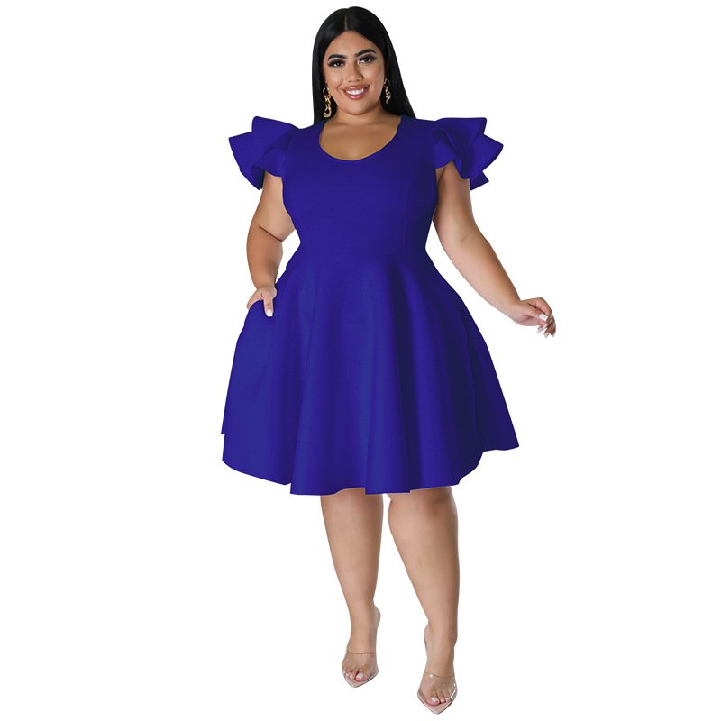 Plus Size Women's Clothing Party Ruffle Summer Casual Dress For Woman