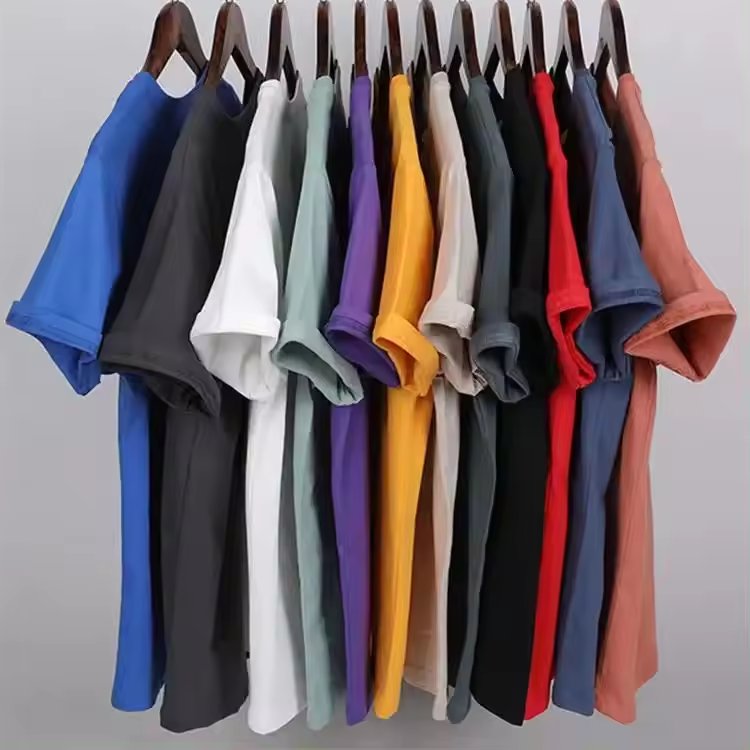 24 Factory Direct Sale Short long Sleeve Round Neck Shirt Big Tall Men's womens Stock T-shirt White t shirt Printed T-shirt