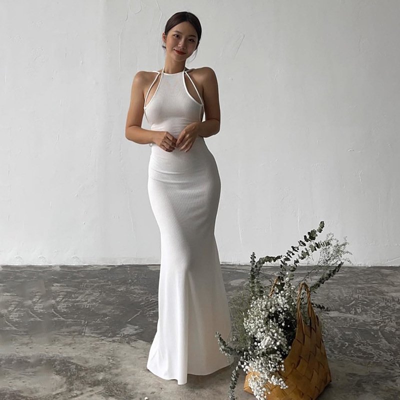 tight long maxi dress white backless women casual dresses summer hot girl sexy camisole dress images