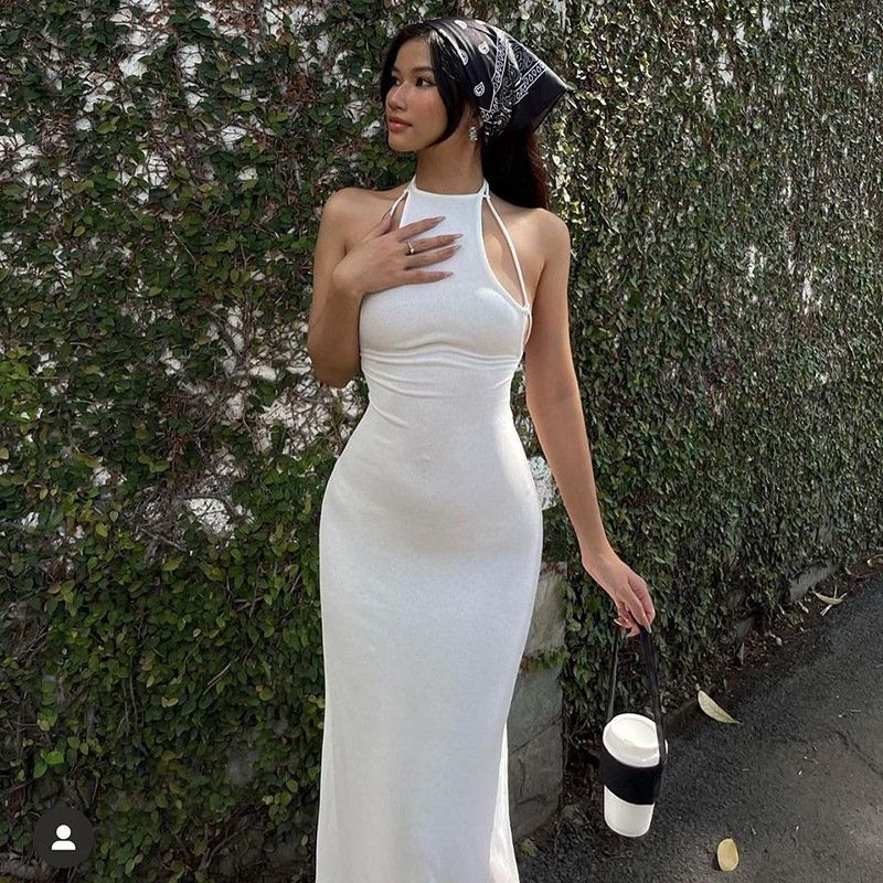 tight long maxi dress white backless women casual dresses summer hot girl sexy camisole dress images