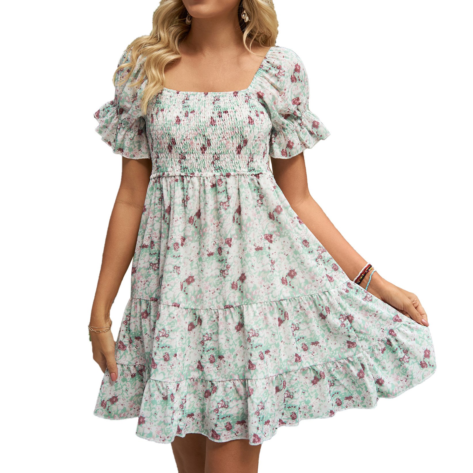 2024 New High Summer Quality Fashion Sweatshirt Floral Printed Women's Clothing Party Cute Floral Casual Dresses