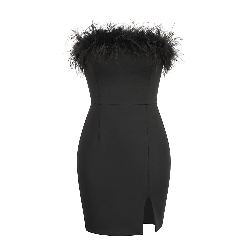 Latest Design Women One-shoulder Clothing Dress Collect Waist Hip-wrap Party Dress Sexy Style