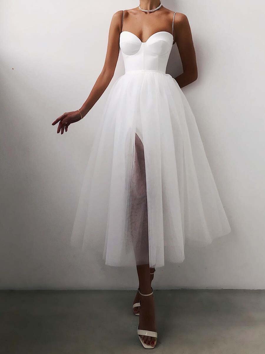 2024 Women Lady Spring and Summer New Casual Slimming Sleeveless Evening Dress Multicolor Strap Mesh Party dress
