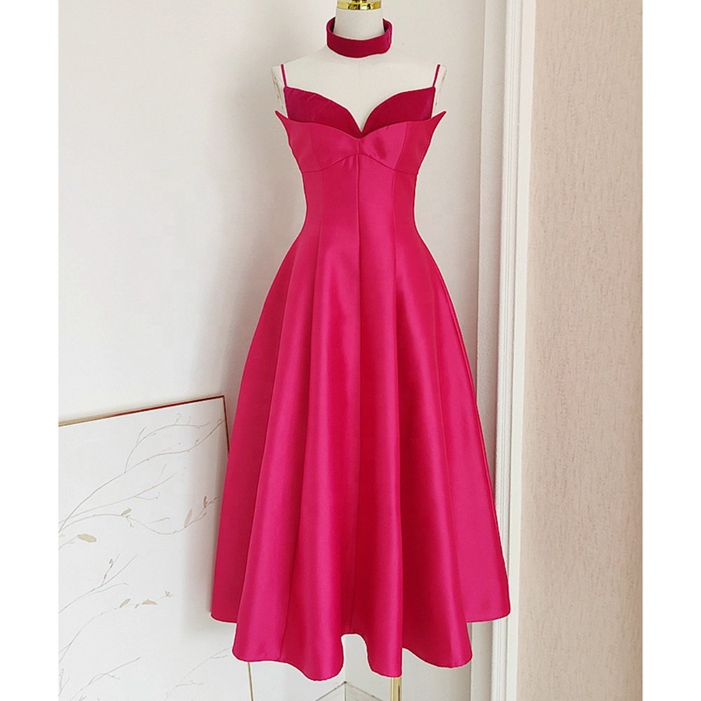 2024 Elegant Summer New Style Charm Sexy Open Back Waist V-Neck Strap Banquet Party Dress