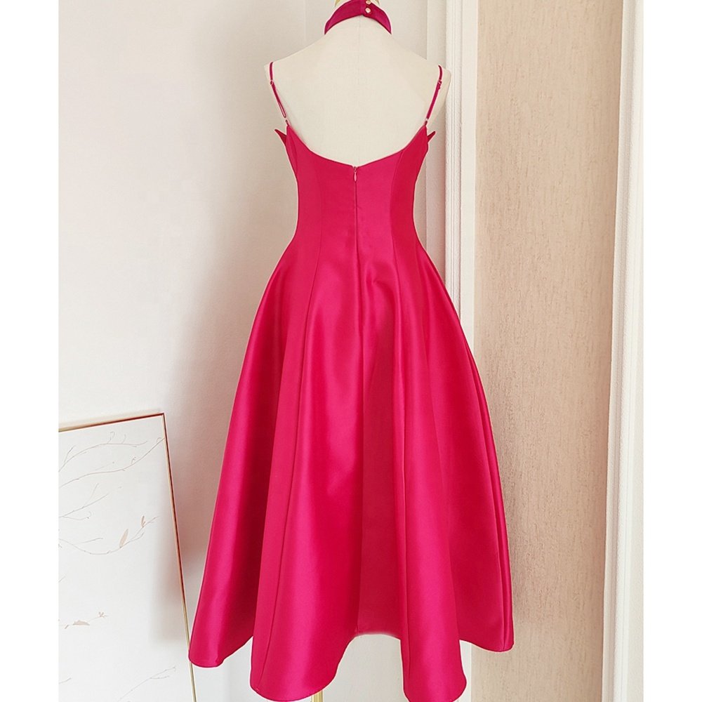 2024 Elegant Summer New Style Charm Sexy Open Back Waist V-Neck Strap Banquet Party Dress