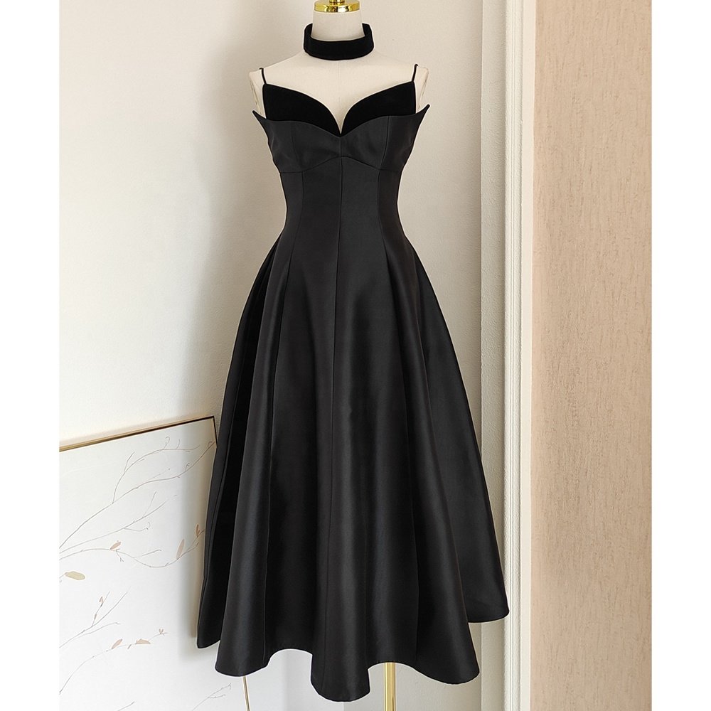 2024 Elegant Summer New Style Charm Sexy Open Back Waist V-Neck Strap Banquet Party Dress
