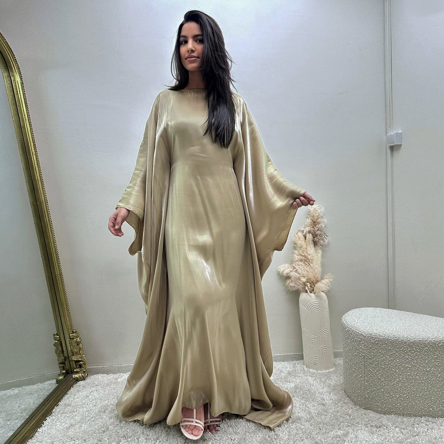 2024 Latest abaya designs spring summer party Glitter cloth dress robe women abaya dress