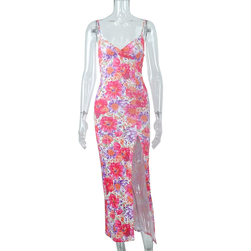 J3516 sexy v neck colorful sleeveless backless womens dress