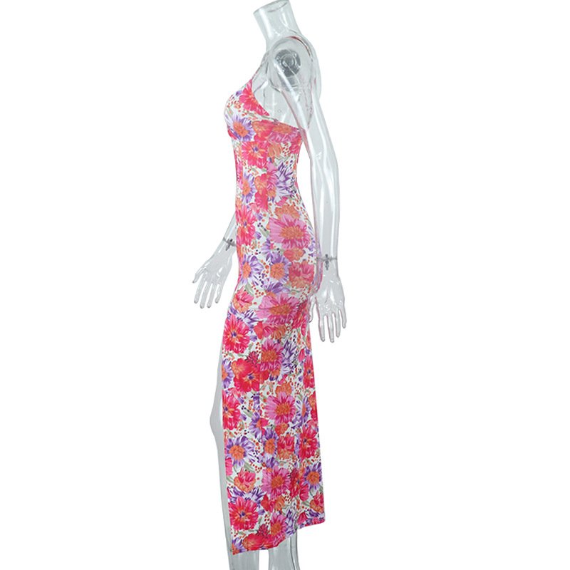 J3516 sexy v neck colorful sleeveless backless womens dress
