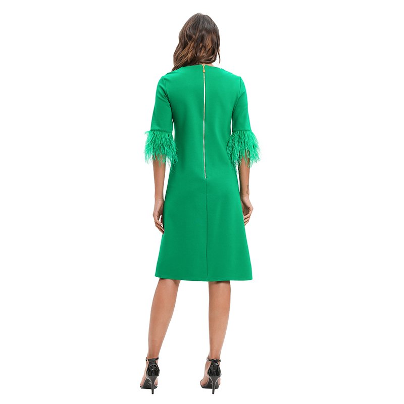 Vestidos Informales Habits De Femmes Summer Loose Solid Color Tassel Sleeve Knee Length Elegant Ladies Casual Dress