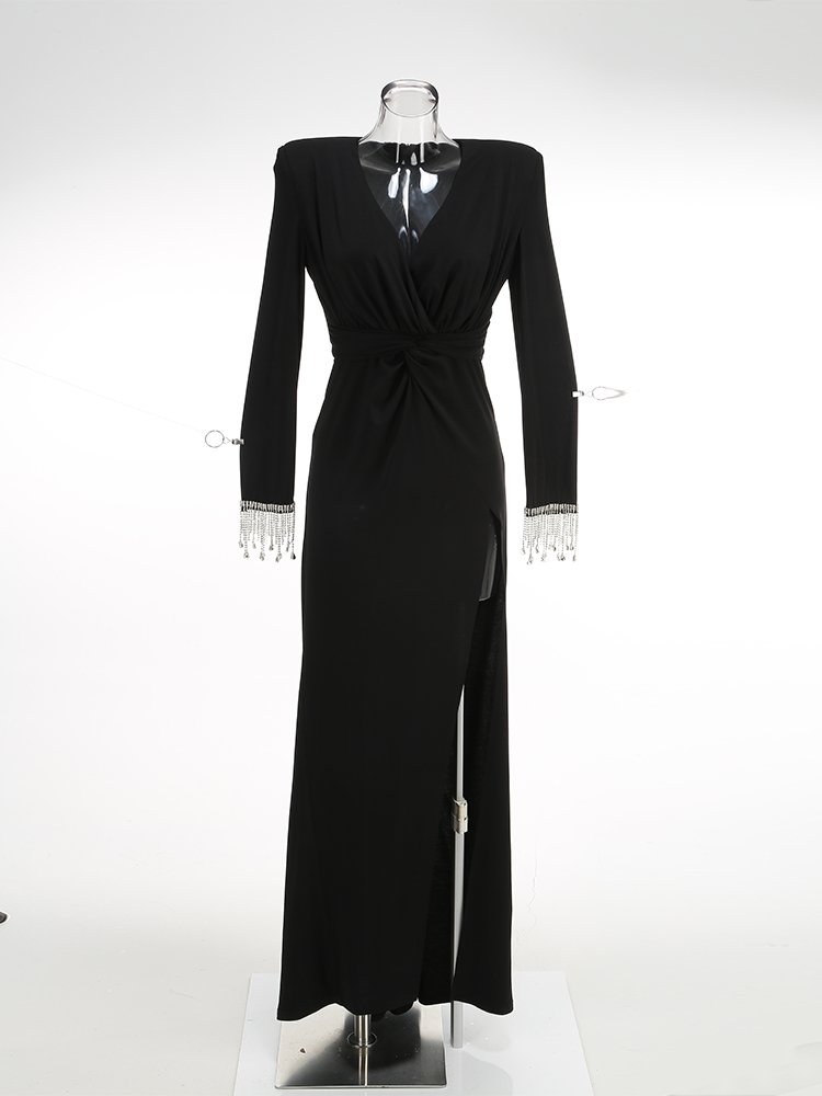 Top Quality Long Sleeves Women Celebrity Party Nightclub Fashionable Long Evening Dresses