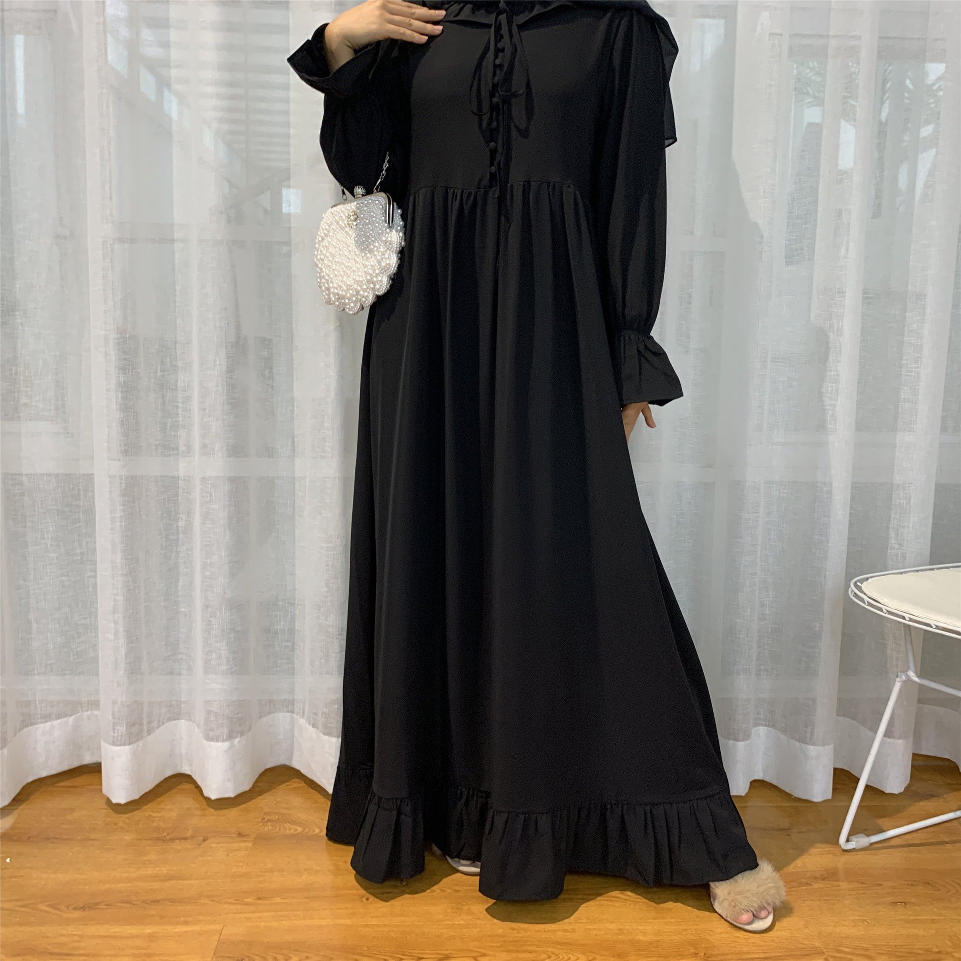 New design dubai abaya gallery abaya girls muslim dress long hijab o'rash islamic urban clothing Dubai